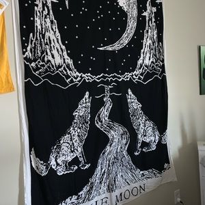 THE MOON wolf boho tapestry